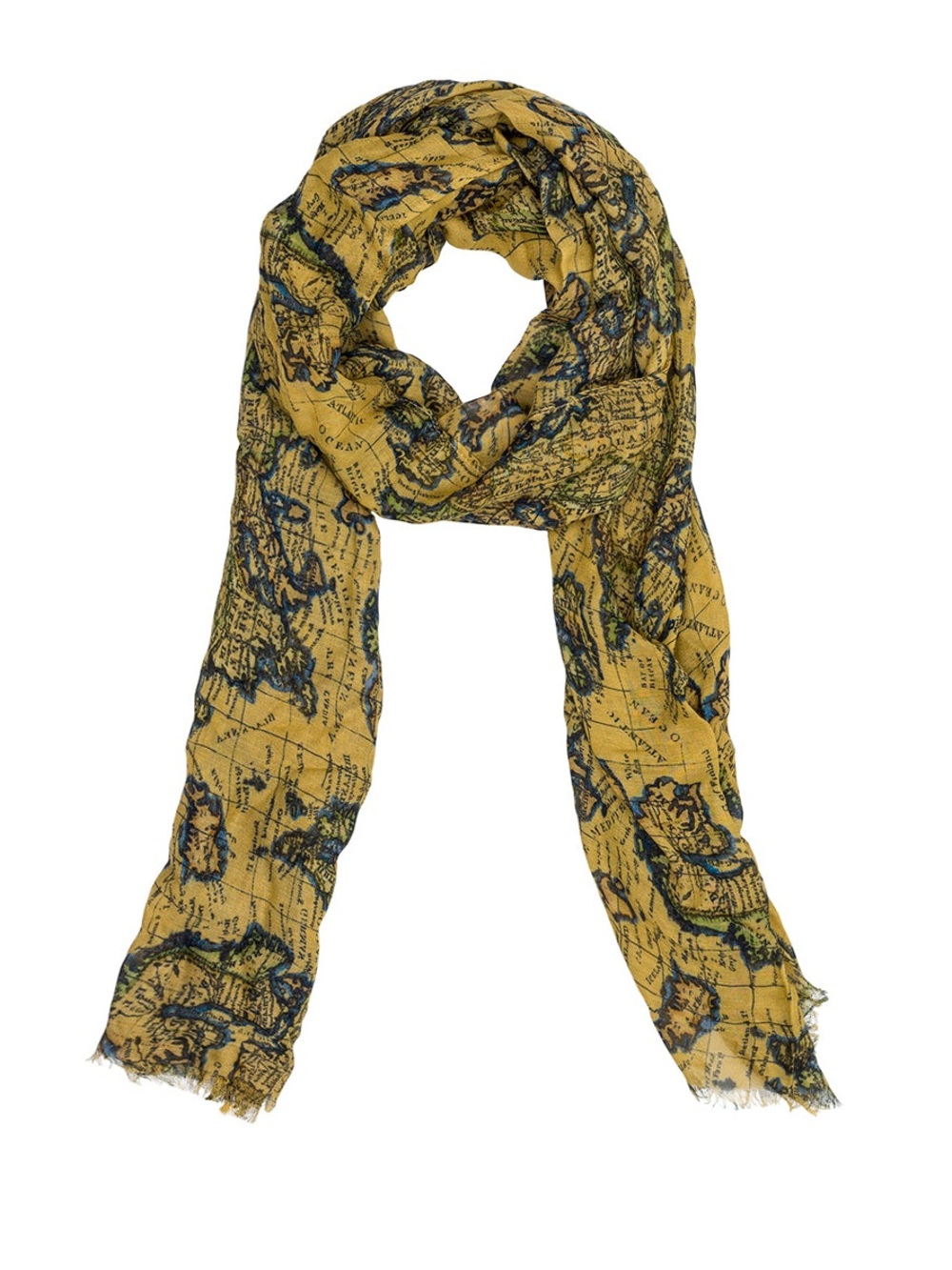 Patricia Nash Viscose European Map-Print Lightweight Scarf